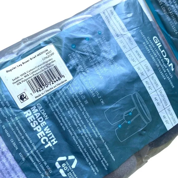 Mens Boxer Brief Cotton Underwear Grey/Black 3 Pack Tag-Free Waistband Gildan - Picture 7 of 10